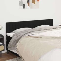 Vidaxl Posteljno vzglavje 2 kosa črn 100x5x78/88 cm blago