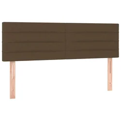 Vidaxl Posteljno vzglavje temno rjava 144x5x78/88 cm blago