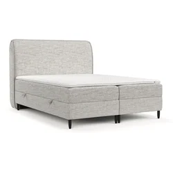 Svetlo siva boxspring postelja s prostorom za shranjevanje 180x200 cm Melba – Maison de Reve