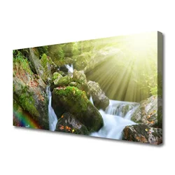 tulup.si Slika na platnu Rainbow slap narava stream 125x50 cm