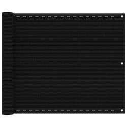 Balkonski zastor crni 75 x 400 cm HDPE