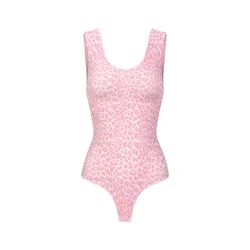 cfab Oblikovanje postave Tank Bodysuit Sculpting Shapewear mit String staro roza