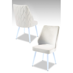 Hanah Home Set stolica Pufi, 48x90x43 cm, 4 komada, Krem-bele