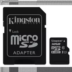Micro SD Card 32GB Kingston + SD adapter SDCS2/32GB class 10