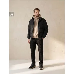 Sinsay - Topla puffer bomber jakna - crno