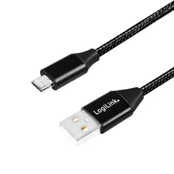 LogiLink USB 2.0 kabel CU0143 USB A - micro USB B, M/M, črn 0,3 m