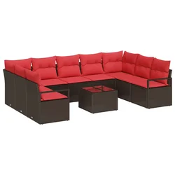 Set sofe s jastukom 10 pcs Smeđa poliratan