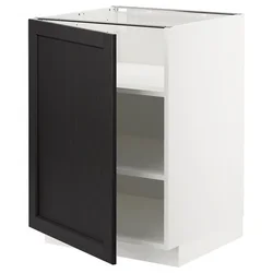 METOD Podni element s policama, bela/Lerhyttan crno bajcovano, 60x60 cm