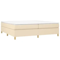 VIDAXL Box spring postelja z vzmetnico krem 200x200 cm blago