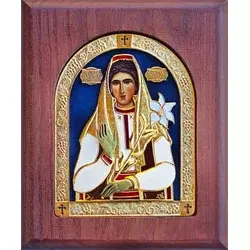 Ikona u drvetu Prepodobna Anastasija Majka Svetog Vasilija, Pravougaona, 170x205x22mm
