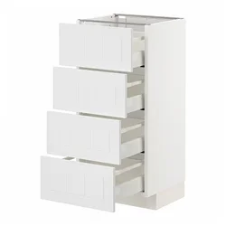 METOD / MAXIMERA Podni element 4 fronta/4 fioke, bela/Stensund bela, 40x37 cm