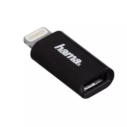 HAMA - 00054559 -  Adapter, Micro USB ženski, Lightning, Crna