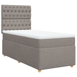Vidaxl Box spring postelja z vzmetnico taupe 80x200 cm blago