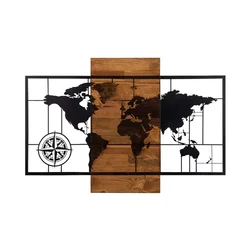 Wallity Zidna dekoracija Mapa With Compass, 85x58cm
