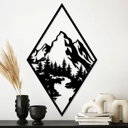 Wallity Zidna dekoracija Montain 1, 79 x 49 cm, Crna
