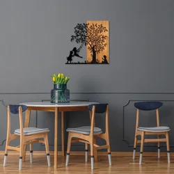 Atelier Del Sofa Zidna dekoracija The Tree And The Shaking Children, 58x59 cm, Crna