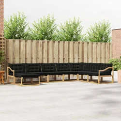 Set vanjskih sofa s jastukom 8 pcs Bijela i crna