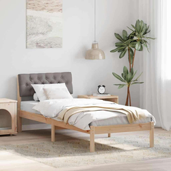 Okvir kreveta Smeđa i taupe 75 x 190 cm Masivna borovina