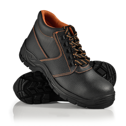 [pro.tec]® Zaščitni delovni visoki čevlji/škornji št. 44, kat. S3 vodoodbojni udobni čevlji z jeklenim vložkom v črni/oranžni barvi