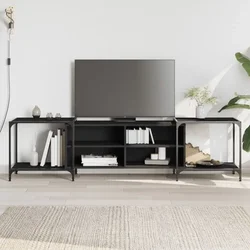 TV ormarić crni 203 x 37 x 50 cm od konstruiranog drva