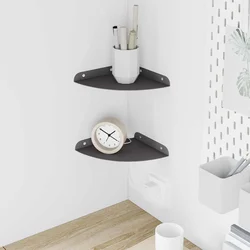 Lebdeća polica s policom s pohranom 2 pcs Crna 18 x 18 x 2 cm