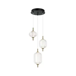 LED luster na sajli PELLUCID LED/20W/230V bronza/crna