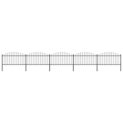 Vrtna ograda s vrhom koplja Čelik 892,5 x 150 cm Crna