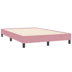 Vidaxl posteljni okvir brez vzmetnice roza 120x210 cm žamet