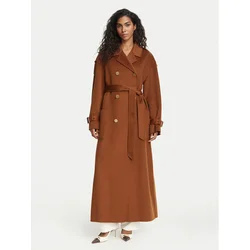 Elisabetta Franchi Volneni plašč CP-02D-66E2-V790 Rjava Regular Fit