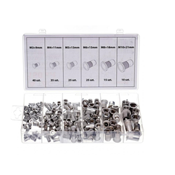 Komplet kovičnih matic M3-M10 Aluminij 150kos EX11361