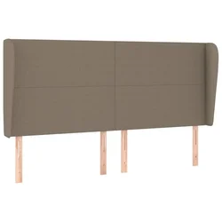 Vidaxl Vzglavje z ušesi taupe 203x23x118/128 cm blago