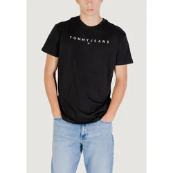 Tommy Jeans Majica Linear Logo DM0DM20744 Črna Regular Fit