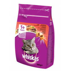 WHISKAS hrana za mačku, briketi, govedina 300g