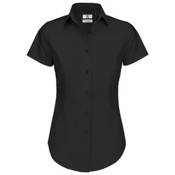 KOŠULJA ŽENSKA KRATKI RUKAVI B&C BLACK TIE 135G CRNA 2XL-EOL!!
