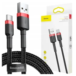 Baseus Cafule USB - A na USB - C kabel QC 3.0, 3A - 1 m – crna / Crvena KP35201