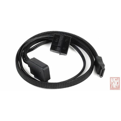 SilverStone CP10, Black sleeved slim - SATA to SATA adapter [24]