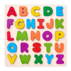 Drvena zagonetka ABC - masivna slova na ploči