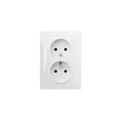 SANTRA vtičnica 2x2P+Z monolitna z okvirjem, vgradna, bela 4135-00