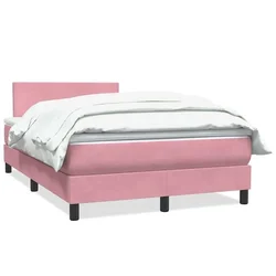 Vidaxl Box Spring postelja z vzmetnico Pink 120x220 cm Velvet