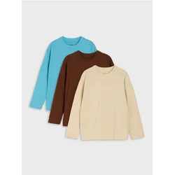 Sinsay - Pamučne loose fit majice dugih rukava 3 pack - ostalo
