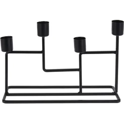 Kovinski svečnik za 4 roke 24,5x8x16cm. BLACK
