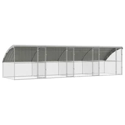 Kavez za piliće 4 pcs Srebrno 800 x 200 x 200 cm Cinkani čelik