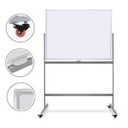 Offishop Dvostrana bela magnetna tabla sa postoljem Lux OF338, 60x90cm