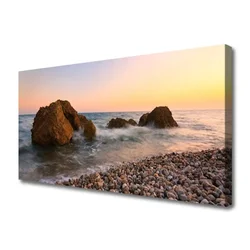 tulup.si Slika na platnu Obala rocks waves morje 140x70 cm