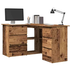 Kutni radni stol staro drvo 145x100x76 cm konstruirano drvo