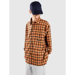Rivvia Projects Plaid Off Track Shirt orange