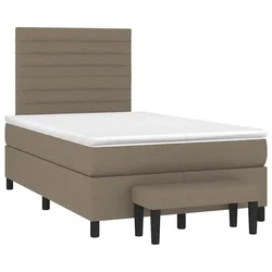 Vidaxl Box spring postelja z vzmetnico taupe 120x190 cm blago