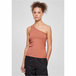 Womens asymmetrical terracotta top