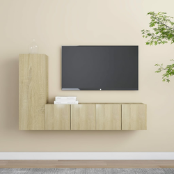 The Living Store The Living Store Komplet TV omaric 3-delni sonoma hrast iverna plošča - Komplet TV Omaric, (21624919)