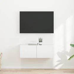 TV zidni ormar Zidne 2 pcs Sjajno bijelo 39 x 31 x 29,5 cm